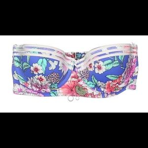 Floral strapless bathing suit top
